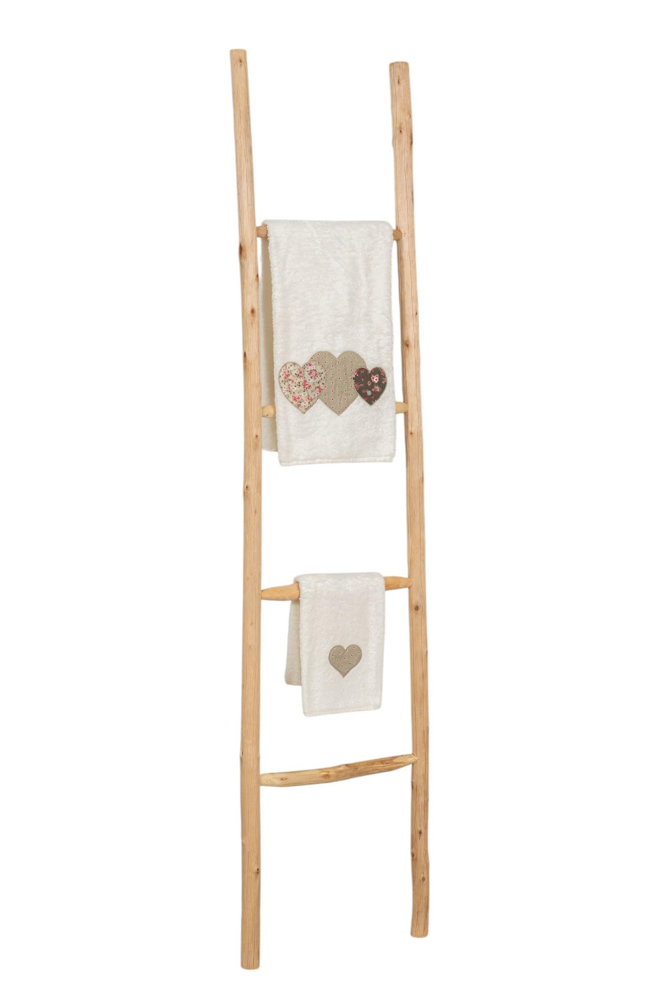Biscottini Scaletta porta asciugamani bagno 168x36x3 - Scala Decorativa in Legno - Scaletta legno appendi asciugamani - Scala portasciugamani - Scaletta portasciugamani da parete Metallo, Bambu