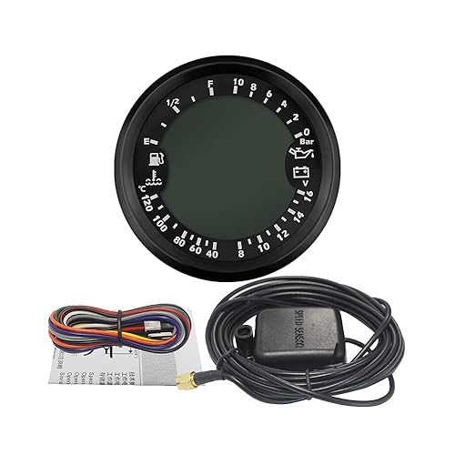 Miniatura 4 de ELING Multifuncional GPS Velocímetro Tacómetro Hora, Temperatura del agua, Nivel de combustible, Voltímetro de presión de aceite 12V 10Bar 3.346 in