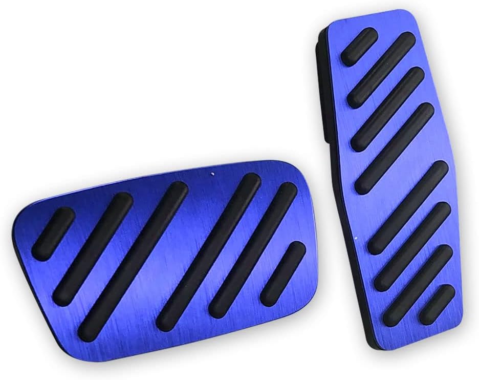 LEXLEY 2PCS Anti-Slip Aluminum Brake Gas Pedal Pads,Auto No Drilling Accelerator Pedal Covers for Chevrolet Chevy Blazer 2019 2020 2021 2022 2023 2024 2025 2026-BLUE