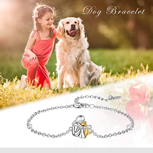 Dog Bracelets for Girls 925 Sterling Silver Dog Jewellery with Girls Bracelets Dog Gifts for Dog Lovers Women Girls Kids Daughter