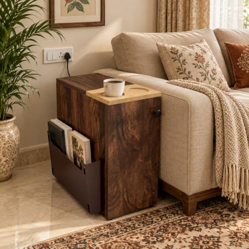 Studio Kook SEZ Sofamate Right Side Table with Storage, Junglewoo...