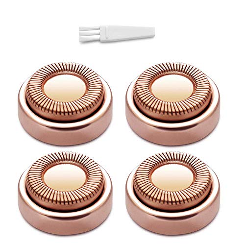 Facial Flawless Hair Remover Replacement Heads, Good Finishing and Soft Touch for Women Lip, Chin, and Cheeks Cleaning As Seen On TV 18K Gold-Plated Rose Gold 4 Count