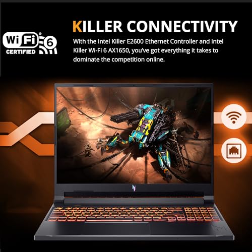 Nitro V 16" WUXGA 180Hz Gaming Laptop, Intel Core 7 240H, 32GB DDR5, 2TB di storage (1TB SSD + 1TB docking station), NVIDIA GeForce RTX 5060, tastiera retroilluminata, Num Pad, Wi-Fi 6, Win 11 - Notebook - Immagine 6