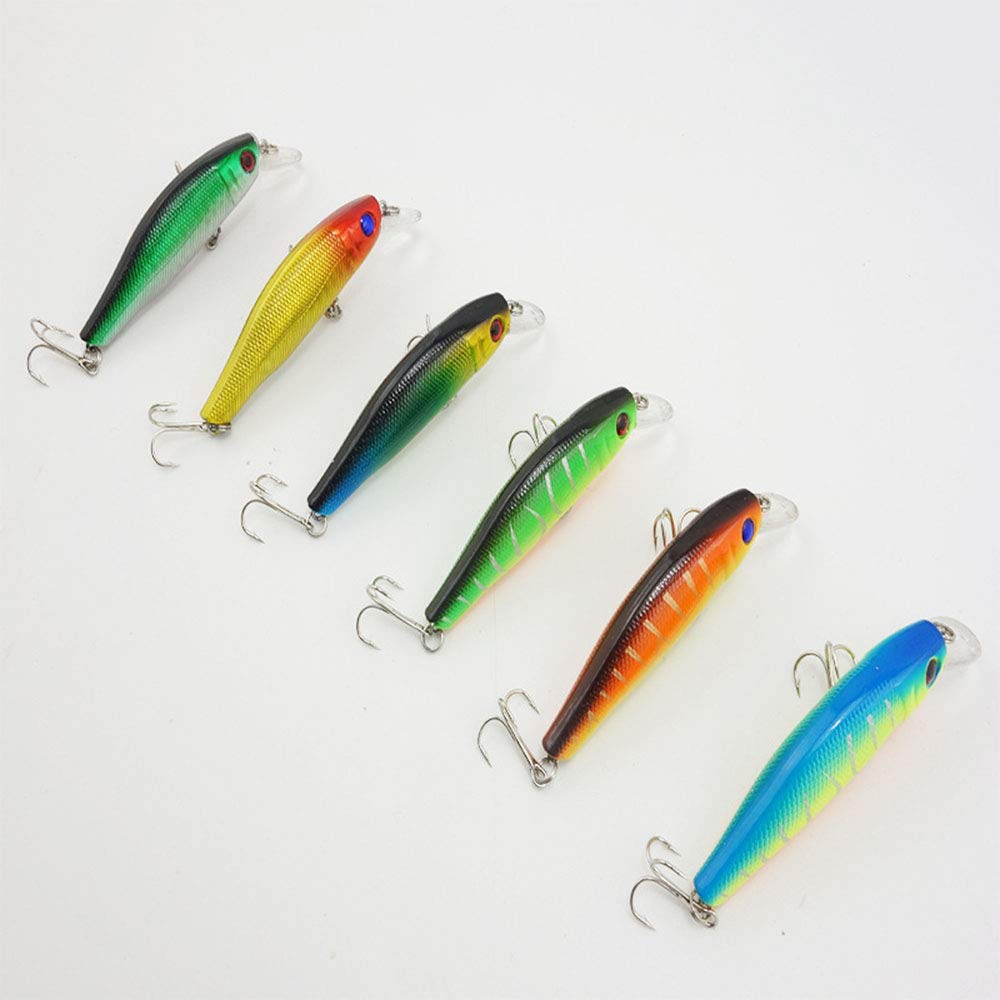 Lot De 6 Leurres Durs Type Minnow – 14,5 Cm 13g – Pêche Mer Et Rivière