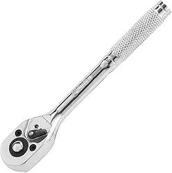 MTX Chave Catraca com Pino 1/4', Ferramenta Profissional em Aço Cromo-Vanádio Cromado, Chave de Catraca Resistente para Oficina, Mecânica e Reparos