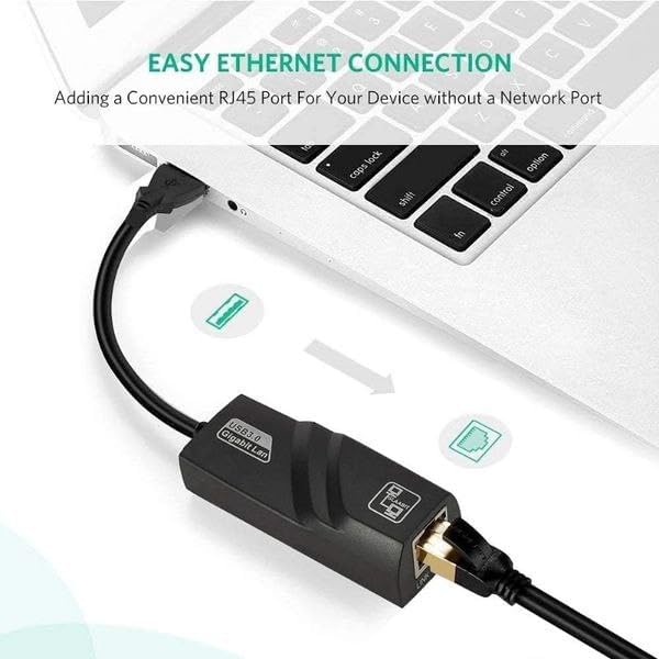 Image of BlackBoost USB Ethernet Adapter, USB 3.0 to 10 /100 Gigabit Ethernet LAN Network Adapter, RJ45 Ethernet Adapter for MacBook, PC, Desktop, Laptop with Windows 10 /8 /7, Linux, Mac OS