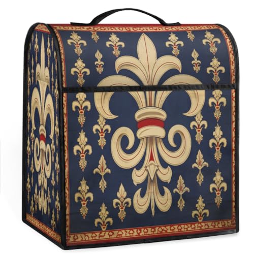 Coffee Maker Cover Retro Fleur De Lis Kitchen Appliance Covers Small Appliance Covers Blender Cover Juicer Cover Dust Covers for Kitchen Appliances with Top Handle and Pockets,Washable,C330
