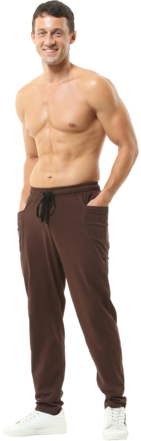 Hoerev Pantalones casual de correr para hombre de algodón