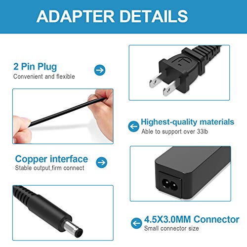 45W Ac Charger Fit For Dell Inspiron 3482 3582 3785 5582 15 14 17 Laptop Power Supply Adapter Cord #TOP1