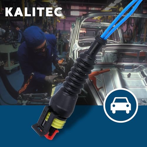 10 Stück Kalitec KALI01022 Superseal Gummitülle 2-polig mit Knickschutzlamellen schwarz I Knickschutztülle für Fahrzeugmontage I Beständig gegen Wasser, Öle, Schlamm I Korrosionsschutz I UV-beständig