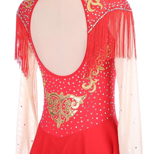 VVieer Collant de ginástica rítmica para competição profissional de patinação artística saia esporti