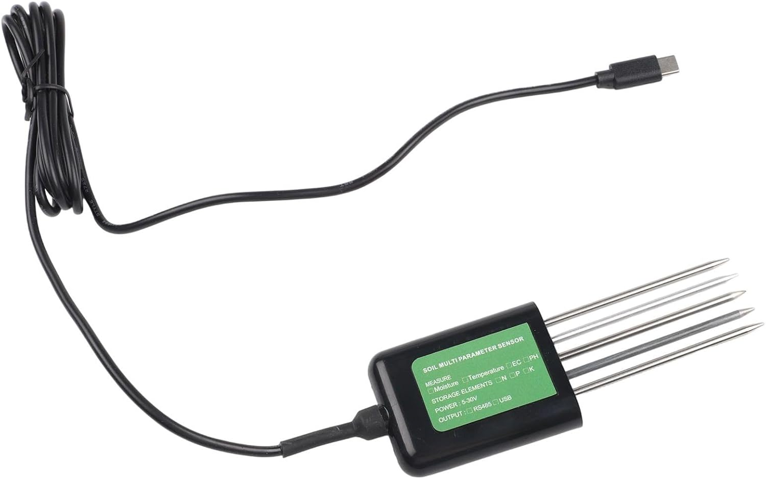 USB Soil Sensor 7 In 1, FOR Smart Soil Tester, PH/EC Temperature Humidity Meter, USB Data Output, For Android Devices, For Landscaping