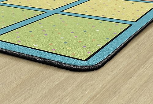 Flagship Carpets Happy Squares Educational Area Rug for Kids Room Seating Décor, Children's Classroom, Play Carpet for Teaching and Playroom, Seats 24, 7'6"x12', Multi-Color