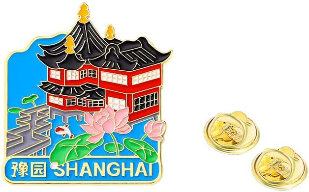 4 Shanghai China Landmarks Enamel Pins, Shanghai Tourist Souvenir Pins, Backpack Wallet Clothing Accessories, Metal, No Gemstone image 5