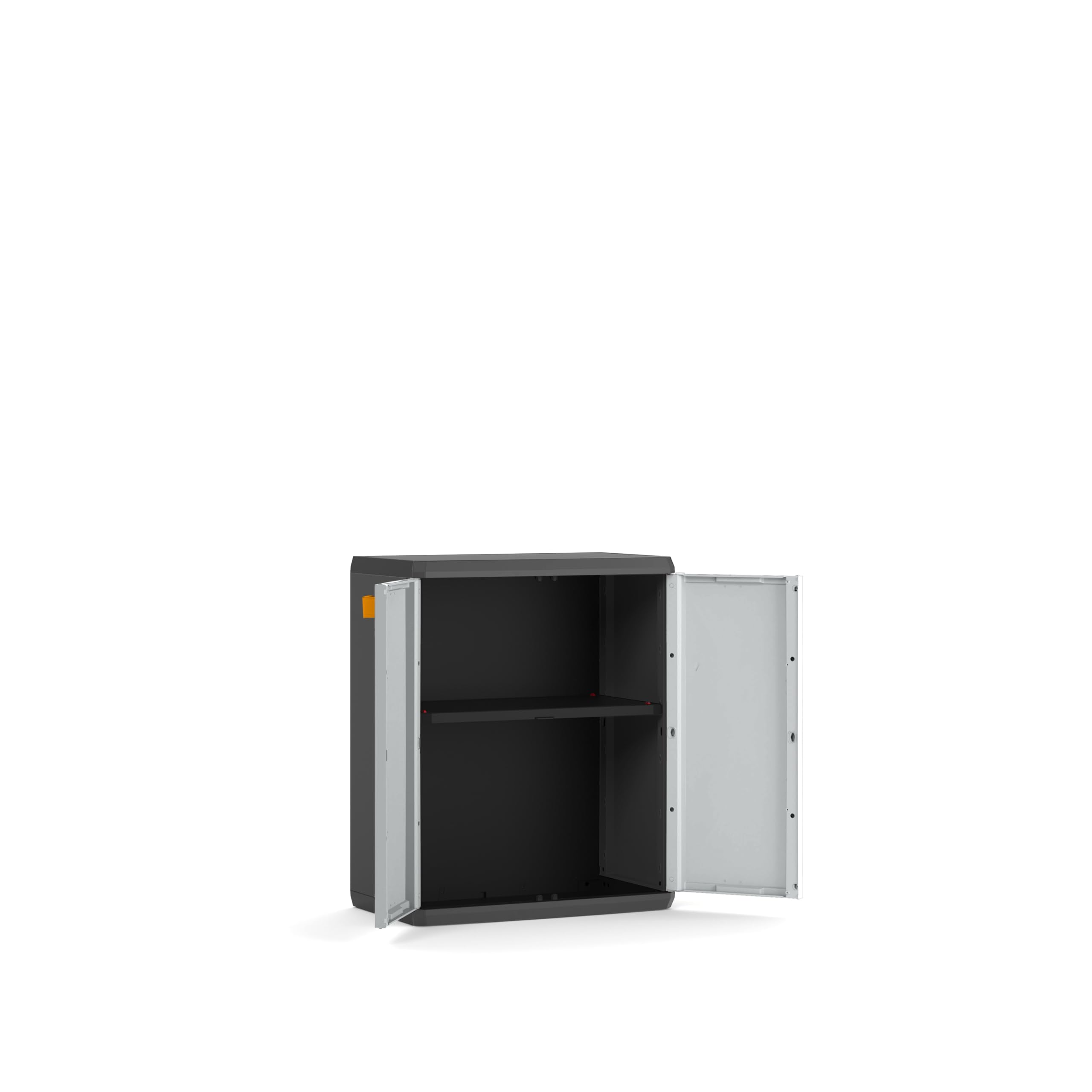Keter Armoire Basse Rio, Idéale pour Garage et Balcon, avec 1 Étagère Réglable, Gris, 68 × 39 × 83 cm
