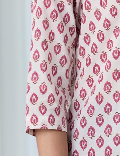 Image of Amazon Brand - Myx Women Cotton Printed A-line Short Kurti (Available in Plus Sizes)