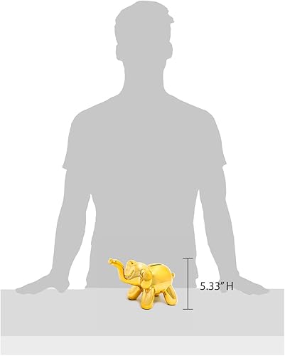 Miniatura 3 de Made By Humans Banco de dinero con globos, elefante bebé, regalo único para niños y adultos geniales, color dorado