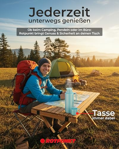 ROTPUNKT Isolierflasche 0,25 L mit integriertem Becher - Hochwertige Isolierkanne Made in Germany I Bis zu 24 h heiß & 36 h kalt (Andreas… – Ansicht 3