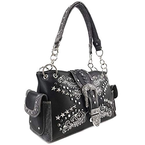 Zelris Western Buckle Star Floral Women Conceal Carry Shoulder Handbag2