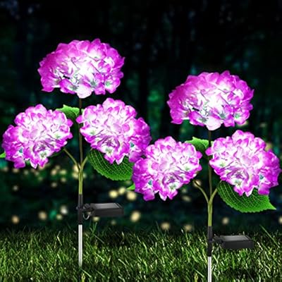 Purple Hydrangea Solar Flower Stake Lights