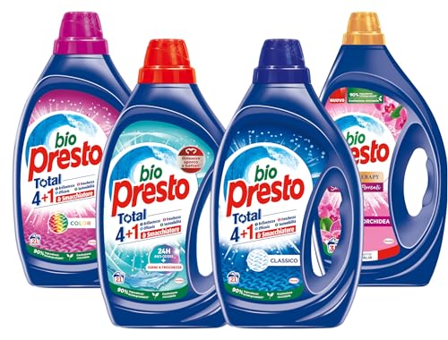 Bio presto detersivo liquido, è il detersivo prodotto in Itali: con i suoi 50 anni di esperienza e la sua formula è da sempre un alleato delle famiglie italiane nel bucato di tutti i giorni. Bio Presto è entrato nelle nostre case diventando parte della nostra storia.