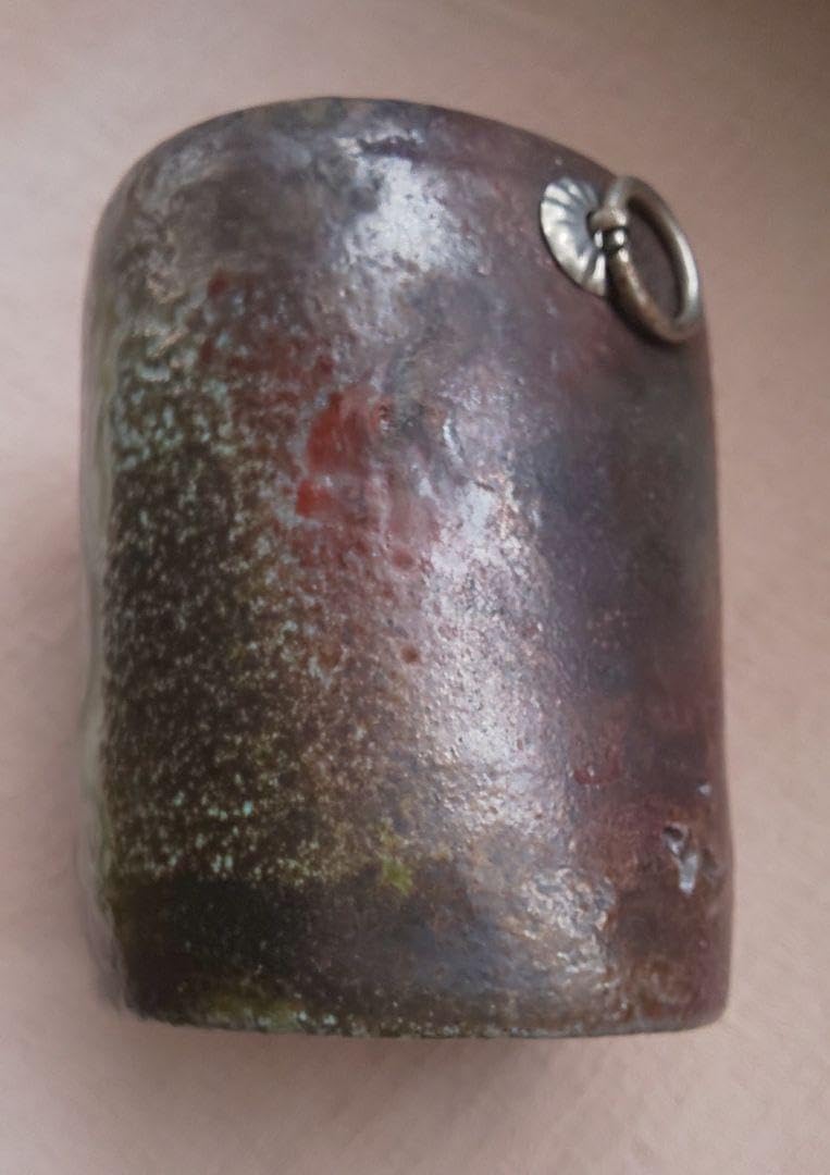 備前焼 秘色南蛮焼 窯元 佐久知炎仙 花器 高10cm 径8cm 共