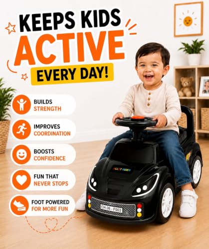 Image of Baby Ride On Car for Kids Push Ride On Toy Car (Jet Black)