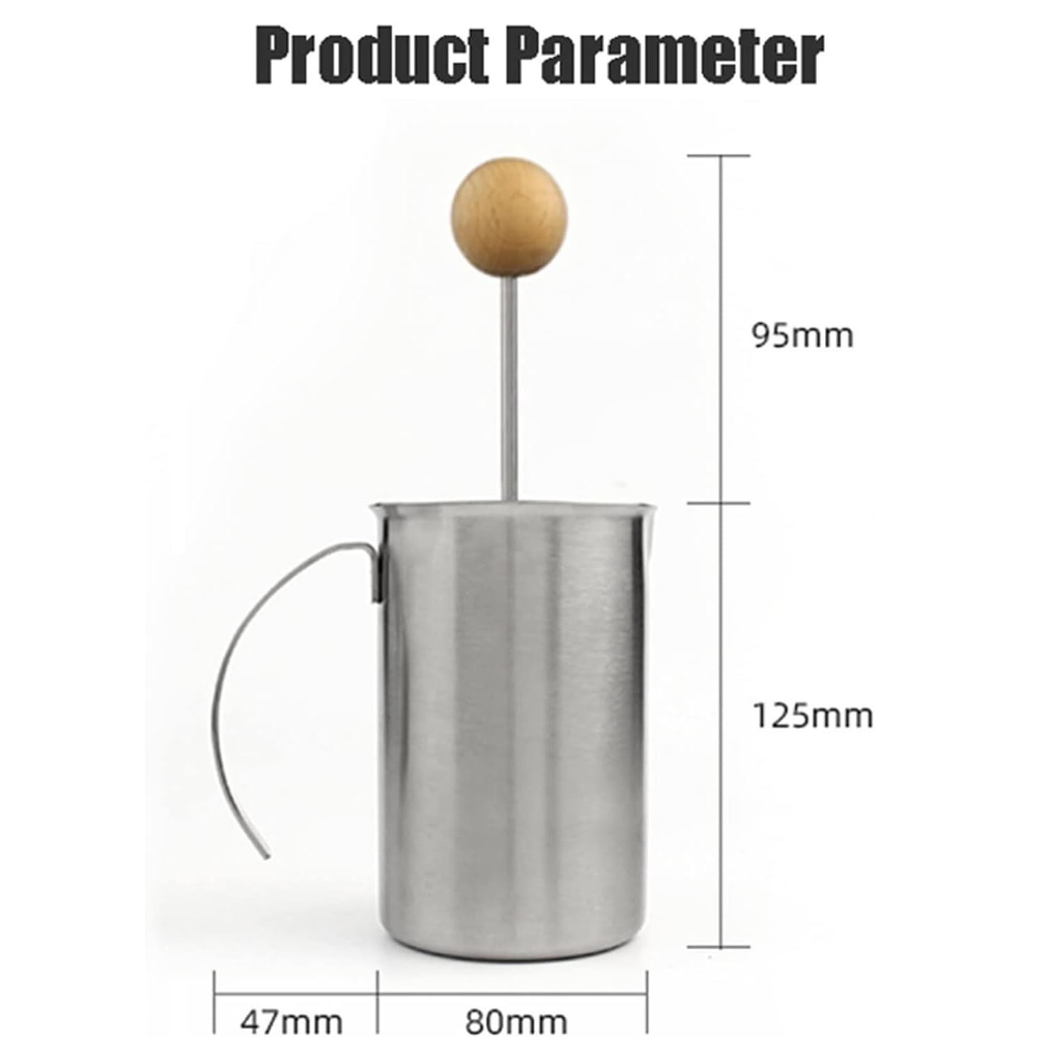 Frullino Montalatte Montalatte Ad Azionamento Manuale Pompa A Mano In Acciaio Inossidabile Tazza Per Schiuma Di Latte Per Caffè 400 Ml Monta Latte(Beige)