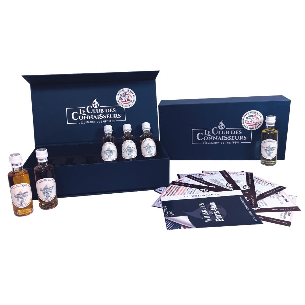 Coffret Dégustation Whisky Des Etats - Unis 6 x 40ml - En Solo Ou En Duo - Le Club Des Connaisseurs - Coffret Cadeau Homme