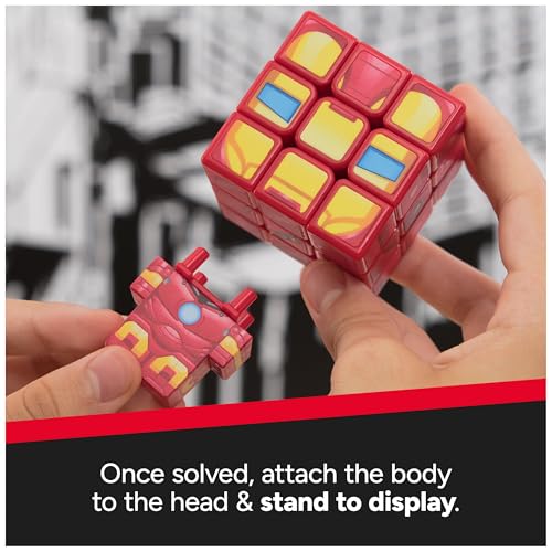 Image of Rubik's Cube, Iron Man Cuber, Marvel Collectible Fidget Toy & Desk Decor, Challenging Brain Teaser for Fans of Marvel Rivals & Action Movies, for Ages 8 & Up