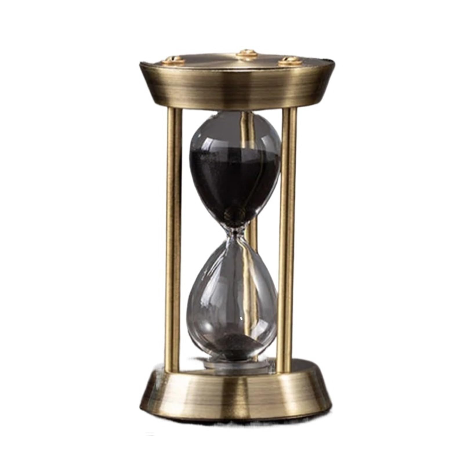 Reloj de Arena Cristal Hecho a Mano Retro 15 Minutos, Reloj clásico Metal, decoración Escritorio para Cocina, Hogar Y Oficina(Gold2)