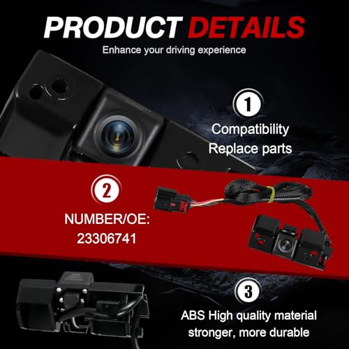 Image of Backup Camera Rear View Camera Compatible with 2014 2015 Chevy Silverado Cheyenne GMC Sierra 1500 2500 HD 3500 HD Replaces 22803702 23306741
