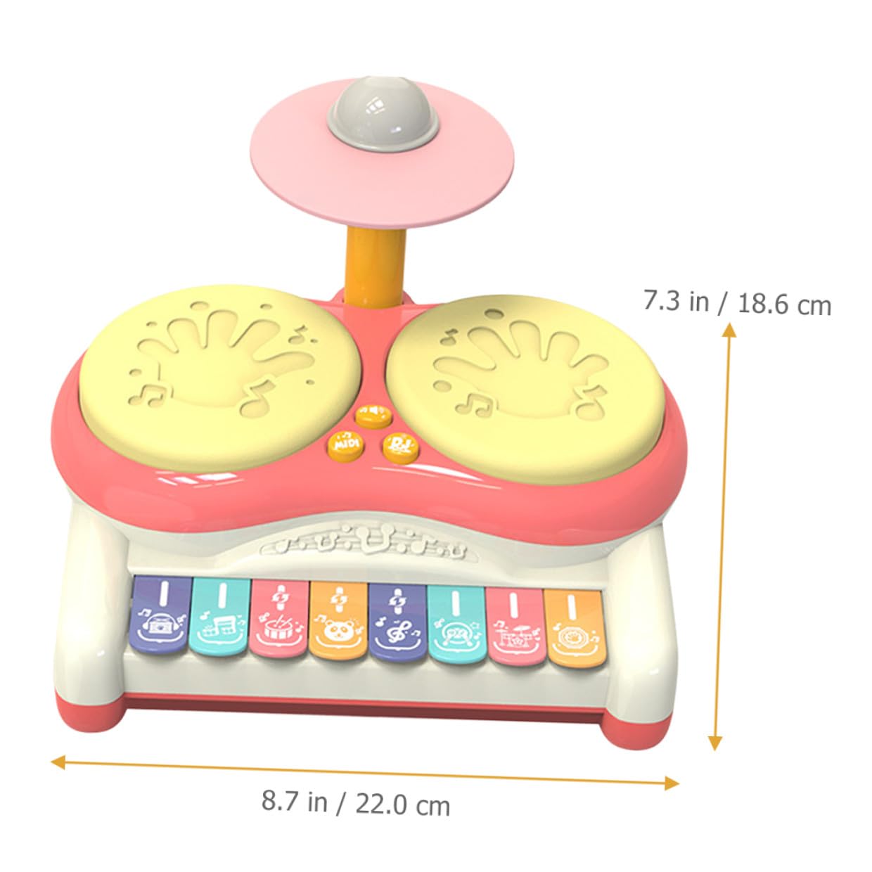 Batería para Niños Pequeños de Plástico Rosa, Instrumento