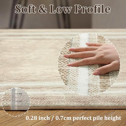 Tapete moderno con borde, lavable 3'x5', antideslizante miniatura 4