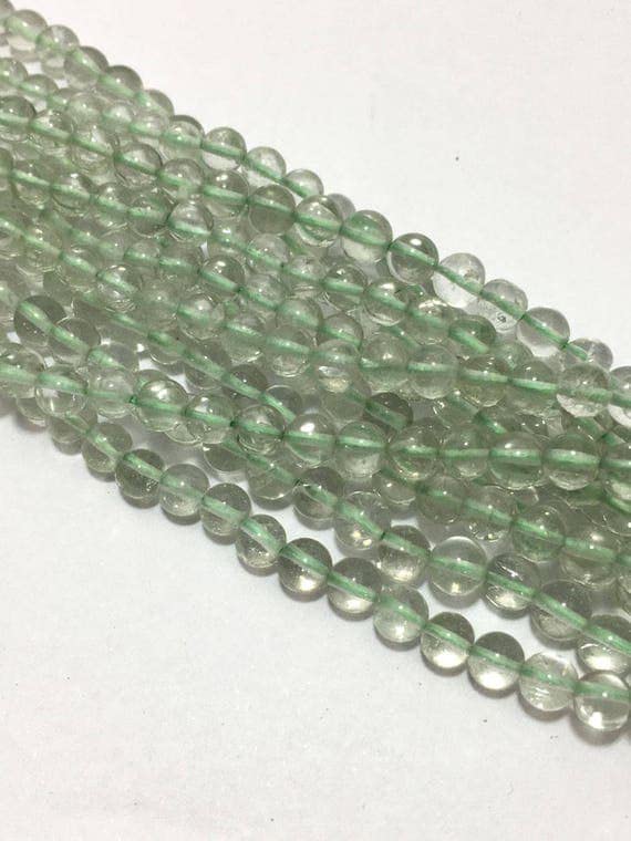 LKBEADS 5 Strands of 5 mm Green Amethyst Plain Round 8"!Amethyst Beads!Green Amethyst Beads!Round Baeds!Ball Beads!Amethyst