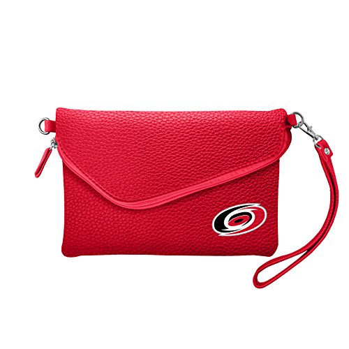 Littlearth NHL Carolina Hurricanes Pebble Fold Over Purse, Team Color, 6”x 9
