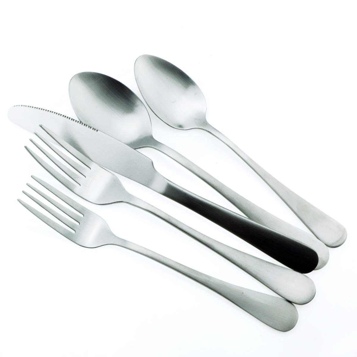 Gugrida Luxury Portable Stainless Steel 20-Piece Silverware Set, Cutlery Set Service for 4 Travel Utensils Set for Camping Office, Matte Knife Fork Spoon Set, Dishwasher Safe