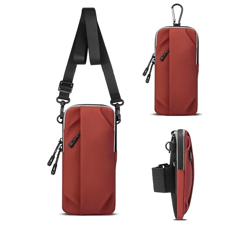 Brazalete for Correr, Funda con Soporte for teléfono, Universal for Brazo Deportivo, muñequera móvil(Red)