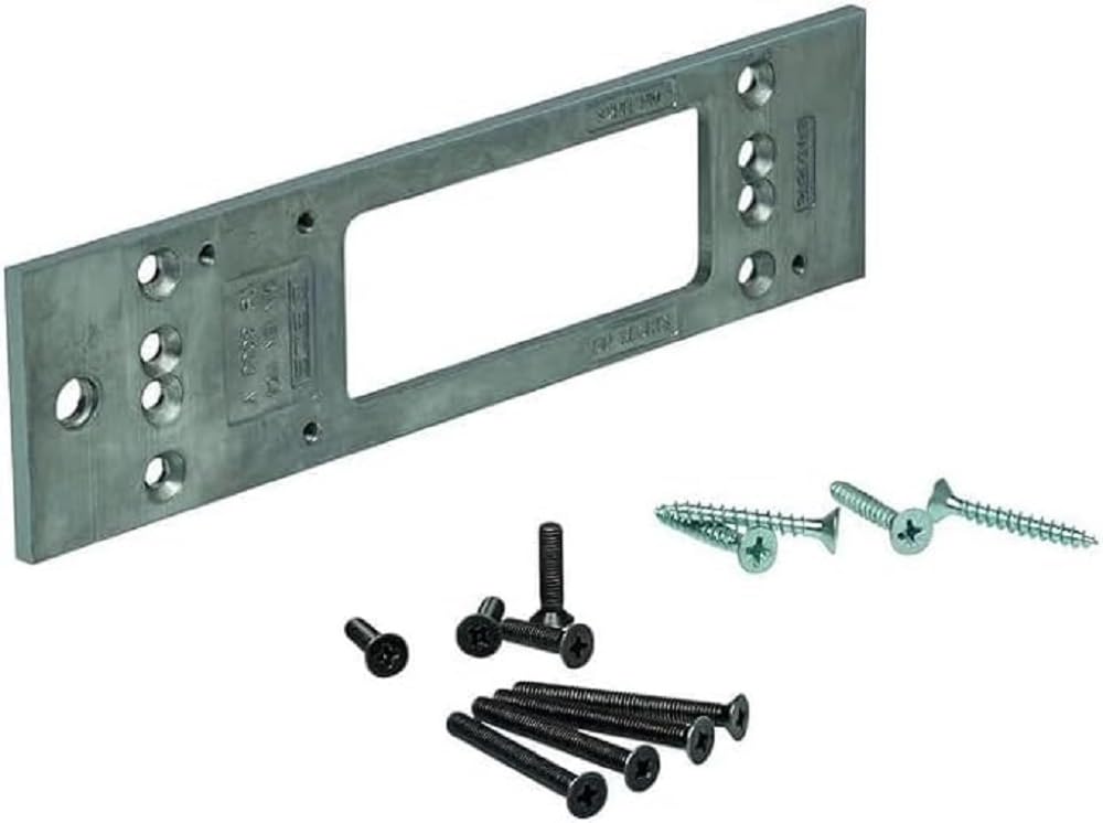 Hörmann Mounting Plate (for Top Door Closer HDC35-1, with Fixings, Door Closer Accessories), Silver