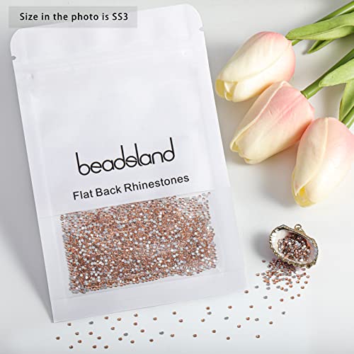 Image of Beadsland Flat Back Crystal Rhinestones,Champagne, SS3, 1440pcs