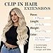 NAYOO Clip in Hair Extensions for Women 20 Inch Long Wavy Curly Blonde Hairpieces Full Head Synthetic Hair Hairpieces(6PCS,Blonde)