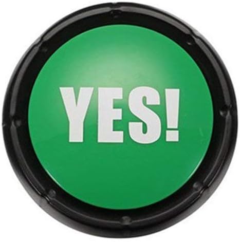 LICRAFT Yes Button Desktop Sound Toy Great for Fun Stress Reliever, Party Games Tools Holiday Supplies Board Games Toy Gift (YES Sound Button)