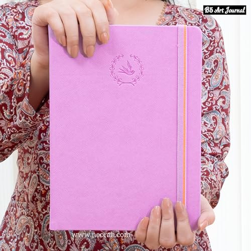 Image of NEORAH - B5 - ART JOURNAL |200Gsm Dotgrid Notebook |160 Pages(25.0 x 17.5 cm)| Lay Flat |Hard Cover Bullet - Journal | 3 Bookmarks |Elastic Closure| Inner Back Pocket | Ideal- Art,Planning (LAVENDER)