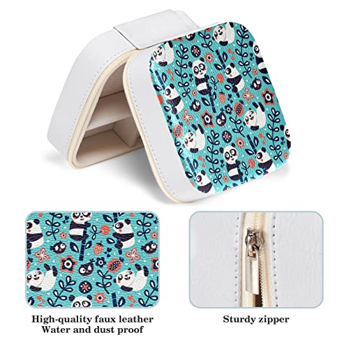 Boîte à bijoux compartimentée fleur panda petit format pour rangement bagues et colliers - 5