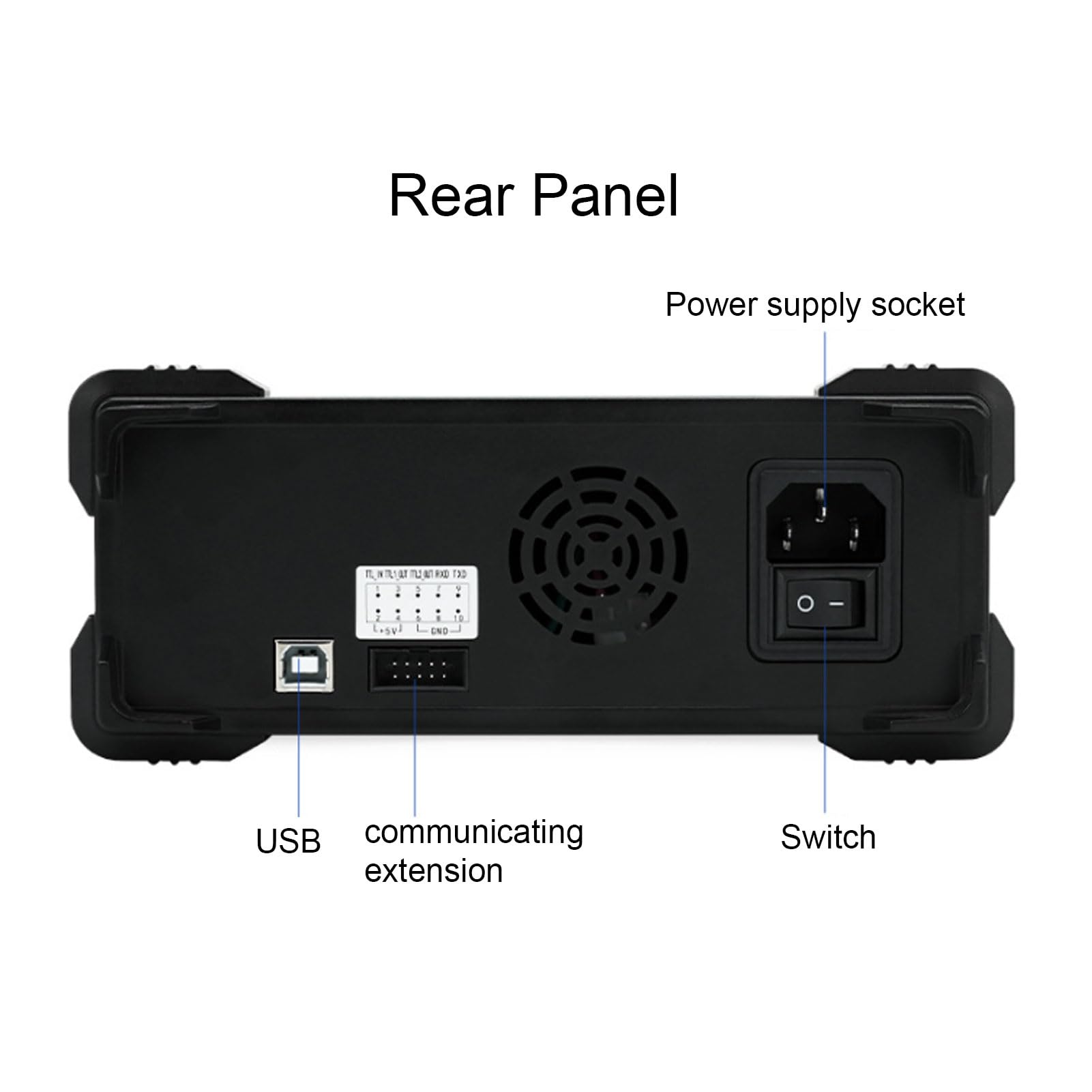 Generador de Funciones de Pantalla LCD de 2 Canales Generador de Forma de Onda Arbitraria para Laboratorio de Electrónica (Enchufe europeo 110-240V)