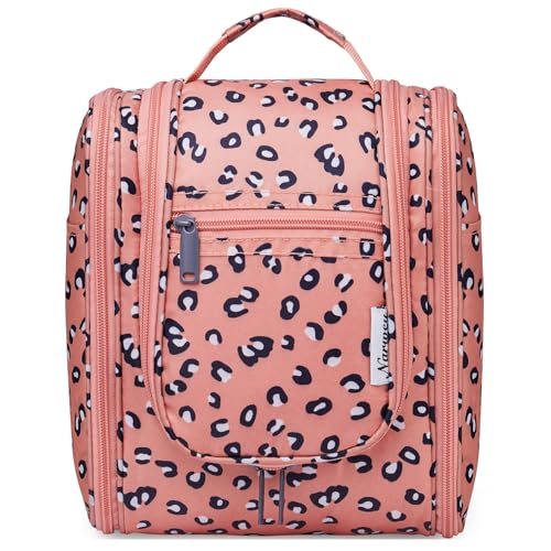 Image of Hanging Travel Toiletry Bag Cosmetic Make up Organizer for Women and Men (Orange Leopard (Medium))