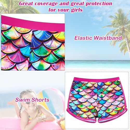 Image of TUONROAD Girls 2 Pieces Rash Guard Swimsuit Long Sleeve Tankini for 4-10 Years