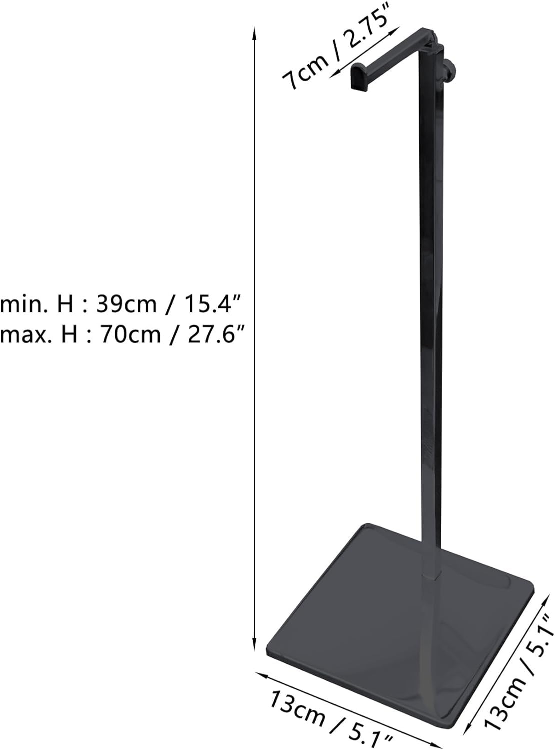 Jonge Wolf 2X Metalen Verstelbare Hoogte Handtas Stand Purses Pruik Sieraden Tassen Handtas Display Houder (Zwart