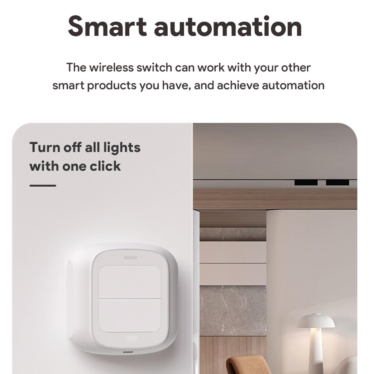 Zigbee Intelligente WiFi-Funk-Schalter,2 Tasten, 3-Wege-Steuerung,Individuell anpassbare Aktionen,Beleuchtungssteuerung,Steuerung mehrerer Geräte über die Smart Life App