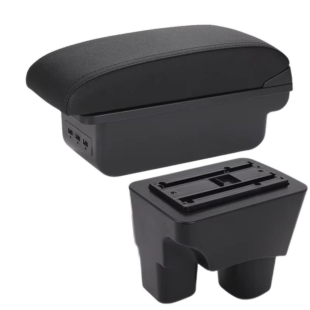 FSOZDBBPL For Chevrolet Onix 2020-2024 Car Armrest Box Storage Box Interior Retrofit Parts Interior Parts(B2 black line 3USB)